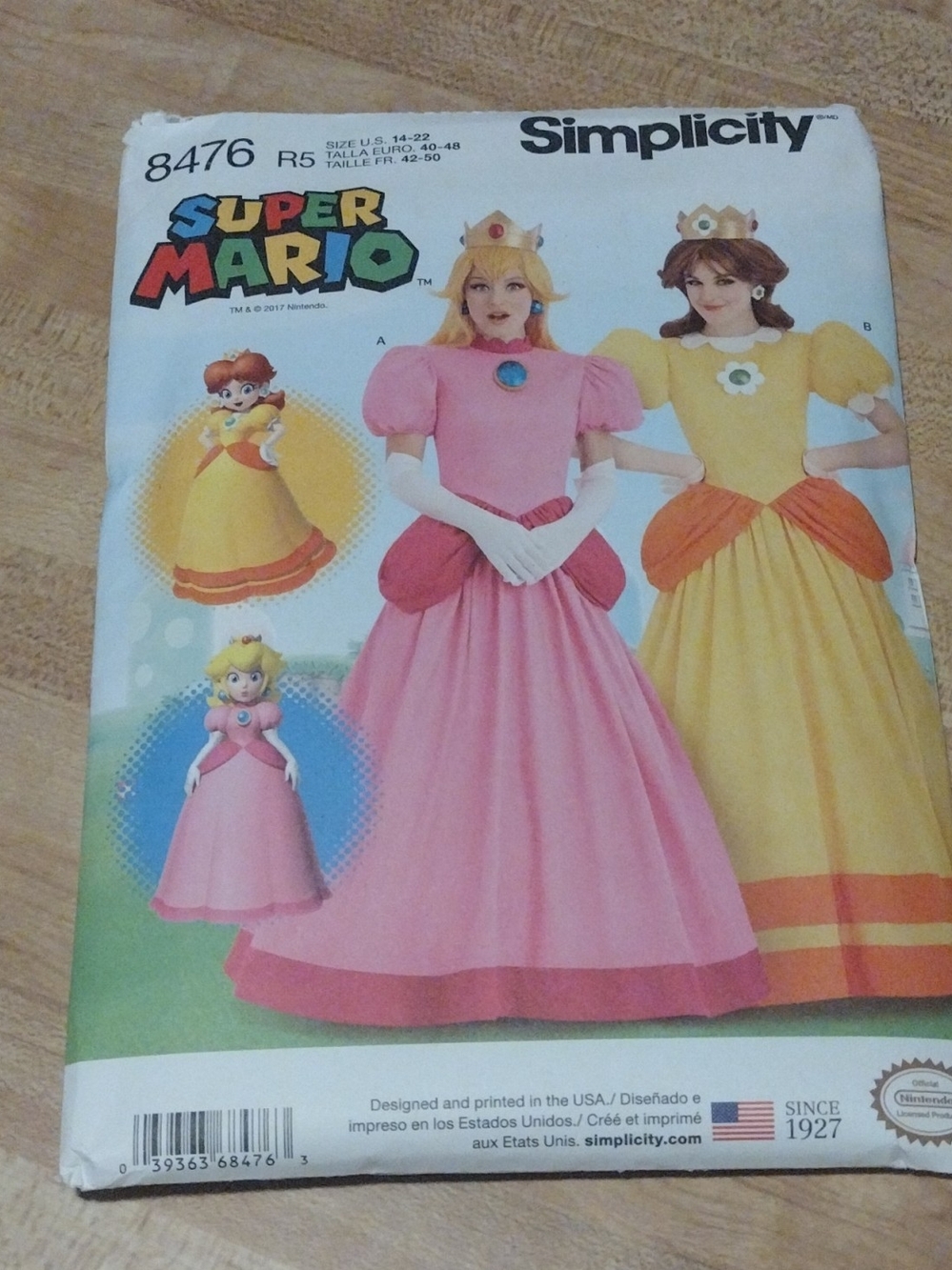 Simplicity 8476 Super Mario Misses Costume Dress Sewing Pattern Uncut 14-22 OOP